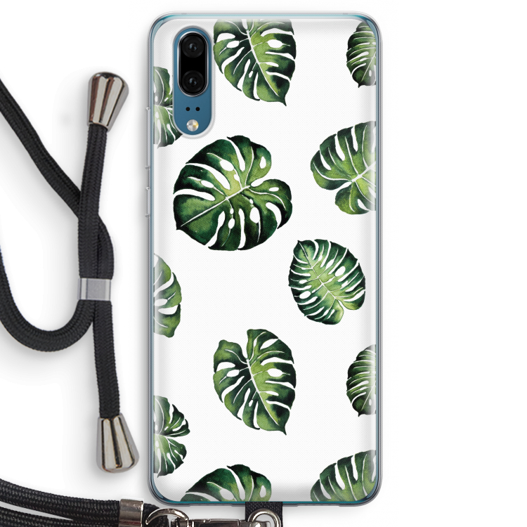 Tropische bladeren: Huawei P20 Transparant Hoesje met koord