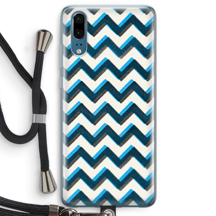 Onderbroken lijn: Huawei P20 Transparant Hoesje met koord