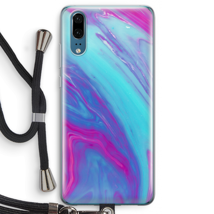 Zweverige regenboog: Huawei P20 Transparant Hoesje met koord