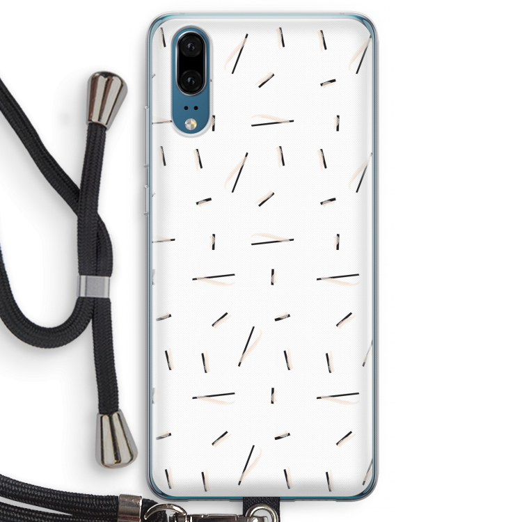 Hipster stripes: Huawei P20 Transparant Hoesje met koord
