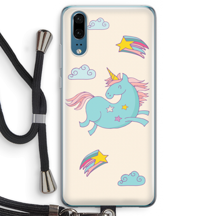 Vliegende eenhoorn: Huawei P20 Transparant Hoesje met koord