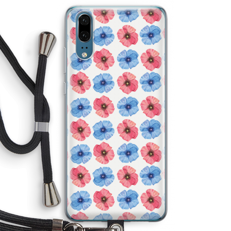 Klaproosjes: Huawei P20 Transparant Hoesje met koord