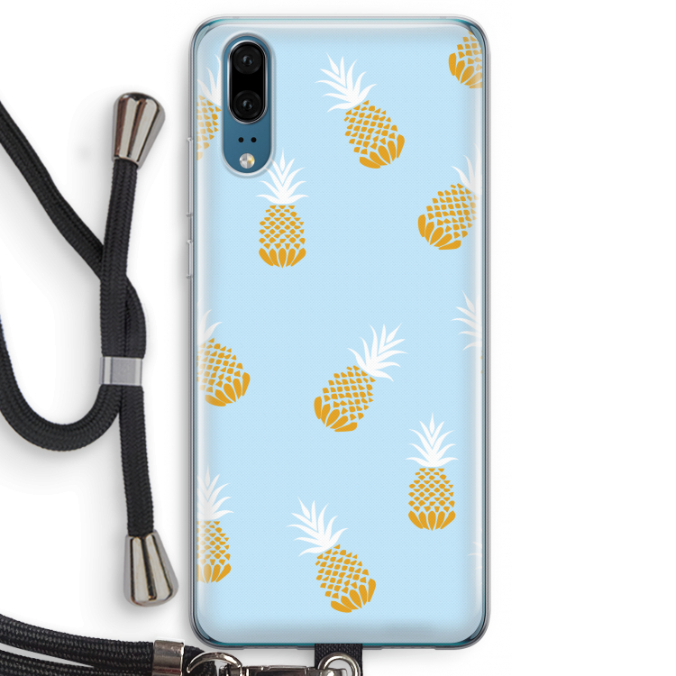 Ananasjes: Huawei P20 Transparant Hoesje met koord