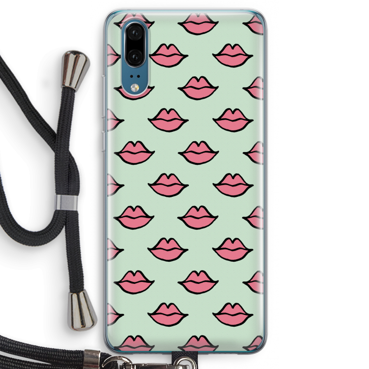 Lipjes: Huawei P20 Transparant Hoesje met koord
