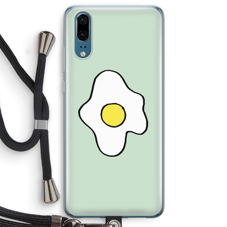 Spiegelei: Huawei P20 Transparant Hoesje met koord