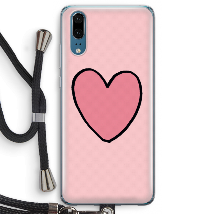 Hartje: Huawei P20 Transparant Hoesje met koord