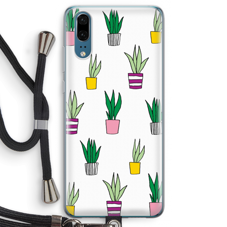 Sanseveria: Huawei P20 Transparant Hoesje met koord