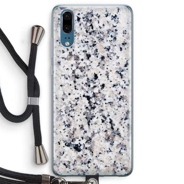 Gespikkelde marmer: Huawei P20 Transparant Hoesje met koord