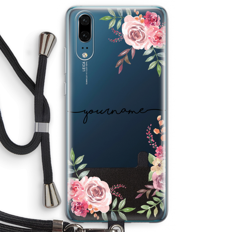 Rozen: Huawei P20 Transparant Hoesje met koord