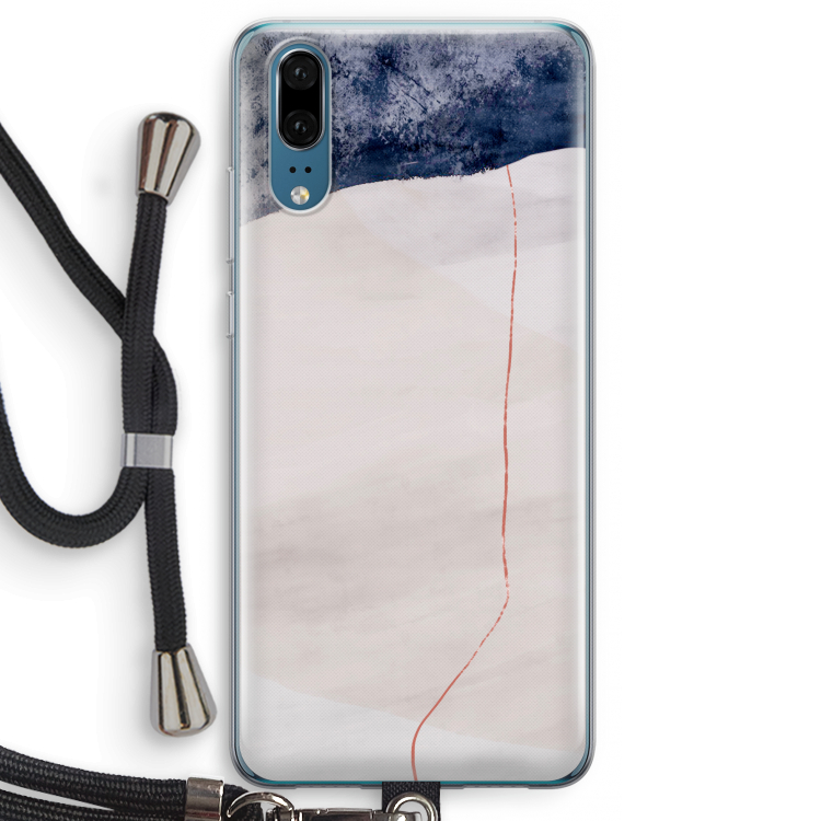 Stone White: Huawei P20 Transparant Hoesje met koord
