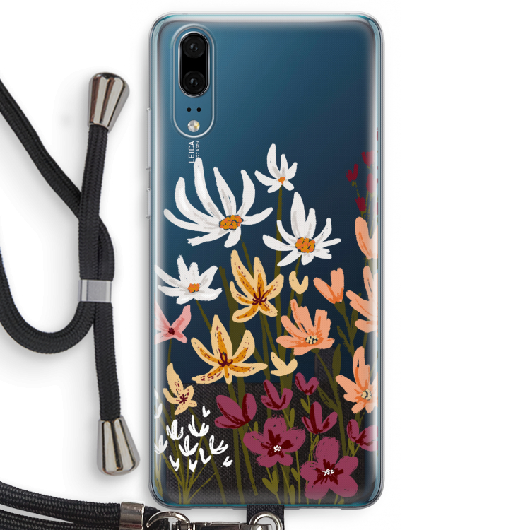 Painted wildflowers: Huawei P20 Transparant Hoesje met koord