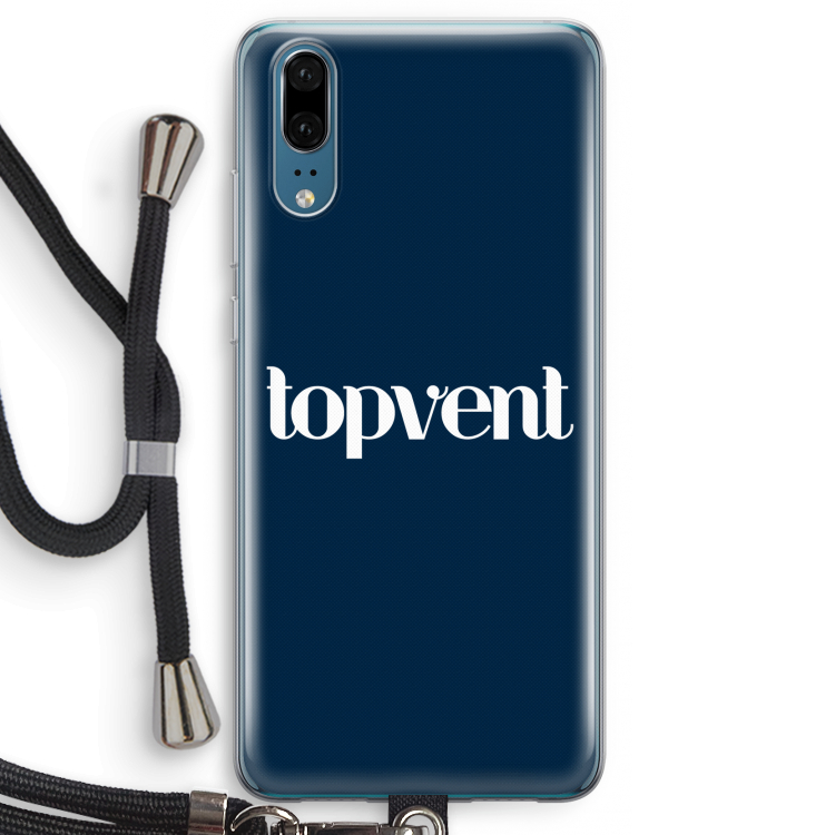 Topvent Navy: Huawei P20 Transparant Hoesje met koord