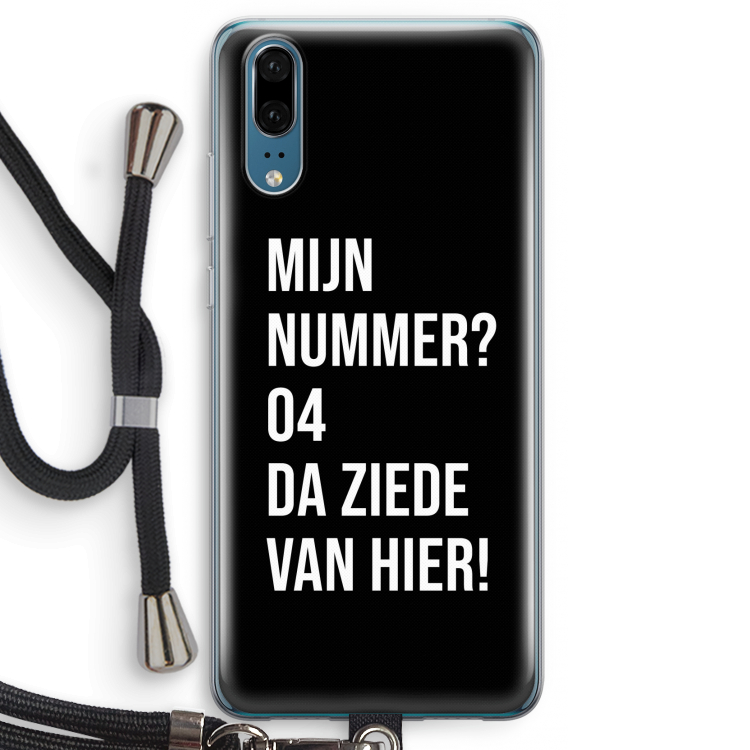 Da ziede van hier - Zwart: Huawei P20 Transparant Hoesje met koord
