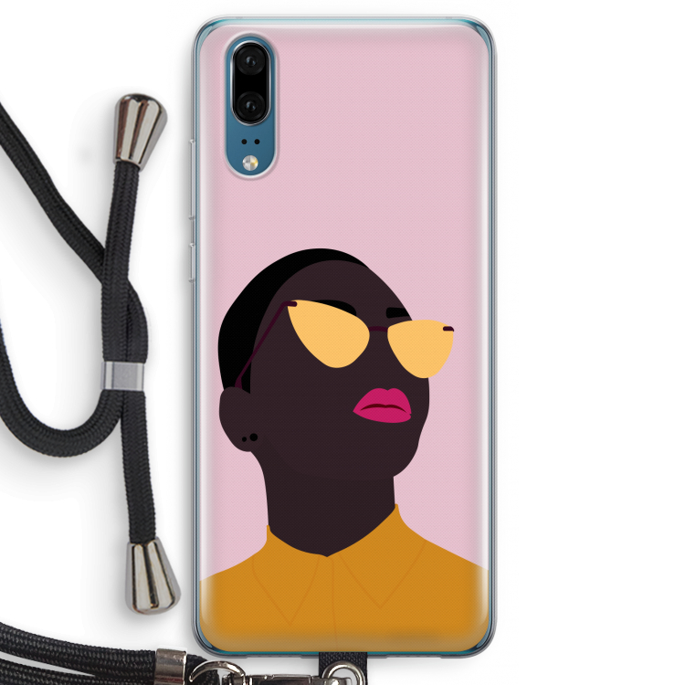 Yellow glasses: Huawei P20 Transparant Hoesje met koord