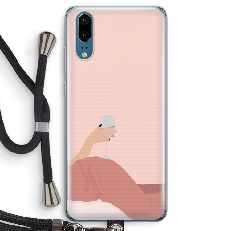 Wine: Huawei P20 Transparant Hoesje met koord