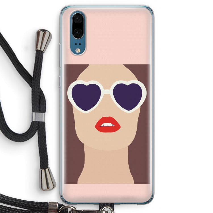 Red lips: Huawei P20 Transparant Hoesje met koord