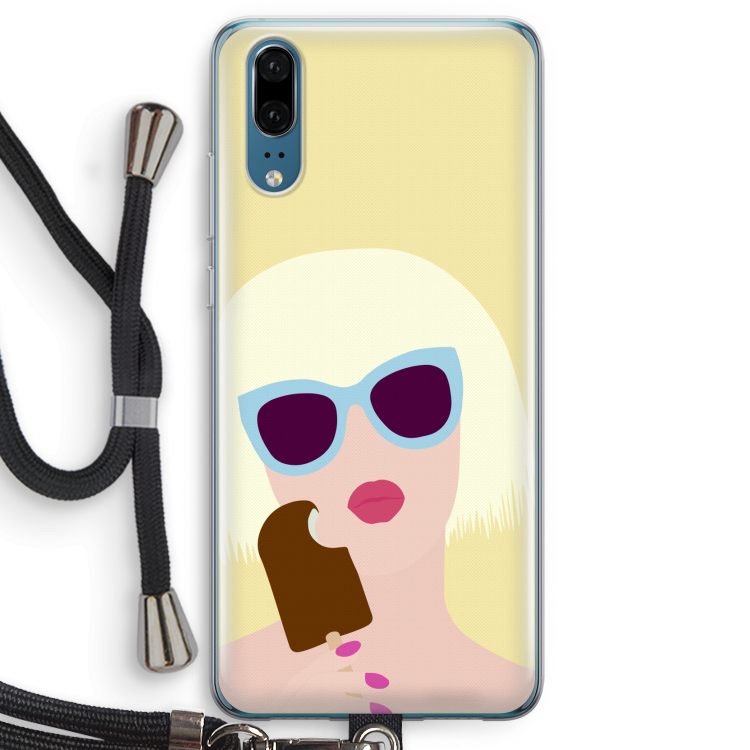 Ice cream: Huawei P20 Transparant Hoesje met koord