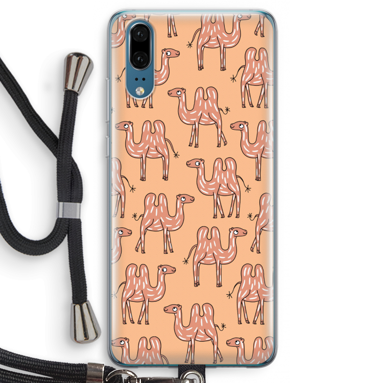 Kameel: Huawei P20 Transparant Hoesje met koord