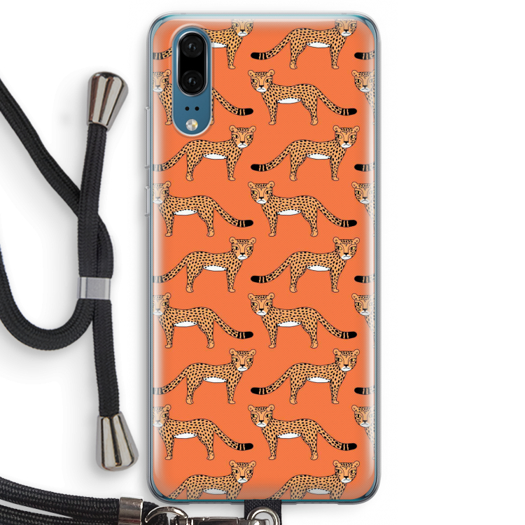 Cheetah: Huawei P20 Transparant Hoesje met koord
