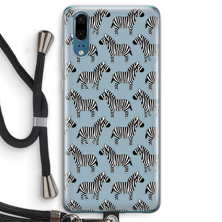 Zebra: Huawei P20 Transparant Hoesje met koord