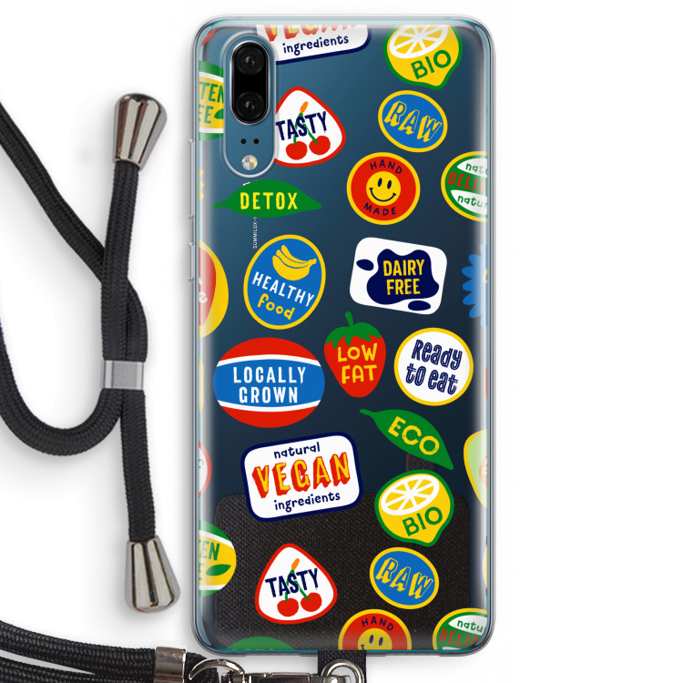 Fruitsticker: Huawei P20 Transparant Hoesje met koord