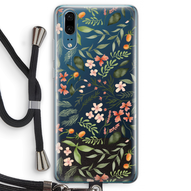 Sweet little flowers: Huawei P20 Transparant Hoesje met koord
