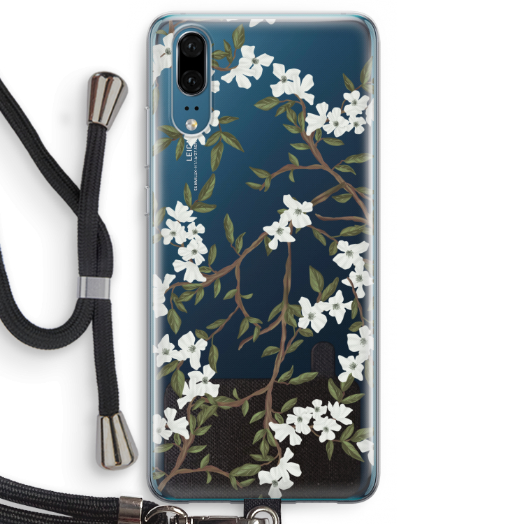 Blossoming spring: Huawei P20 Transparant Hoesje met koord