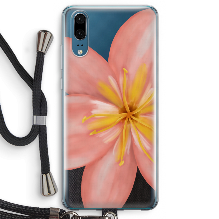 Pink Ellila Flower: Huawei P20 Transparant Hoesje met koord