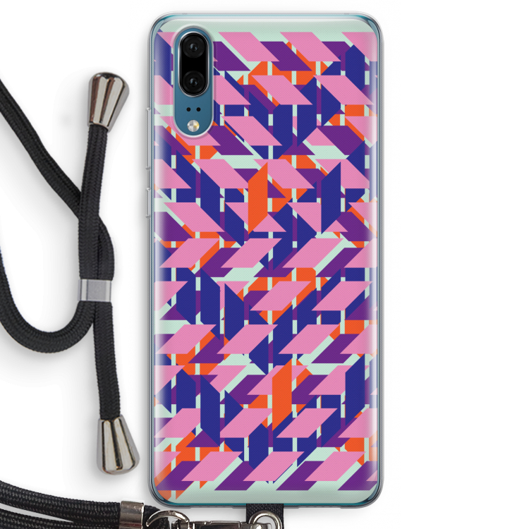 Skew Blush 3: Huawei P20 Transparant Hoesje met koord