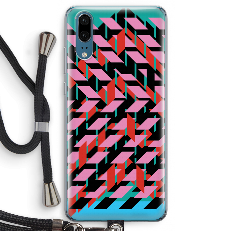 Skew Blush 2: Huawei P20 Transparant Hoesje met koord