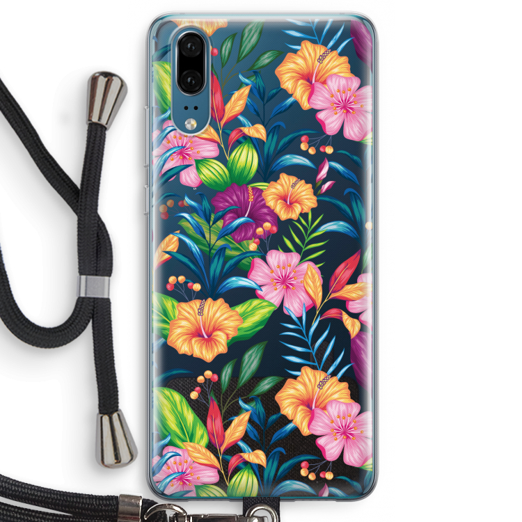 Tropisch 2: Huawei P20 Transparant Hoesje met koord