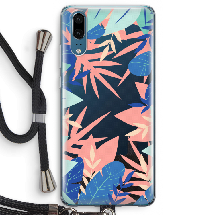 Tropisch: Huawei P20 Transparant Hoesje met koord