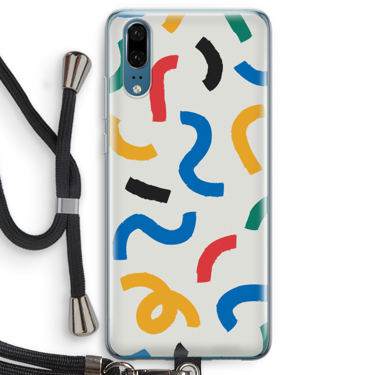 Illustratieve pop 2: Huawei P20 Transparant Hoesje met koord