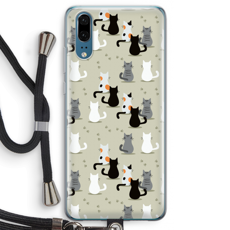 Katten: Huawei P20 Transparant Hoesje met koord