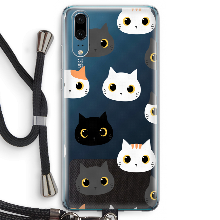 Katten: Huawei P20 Transparant Hoesje met koord