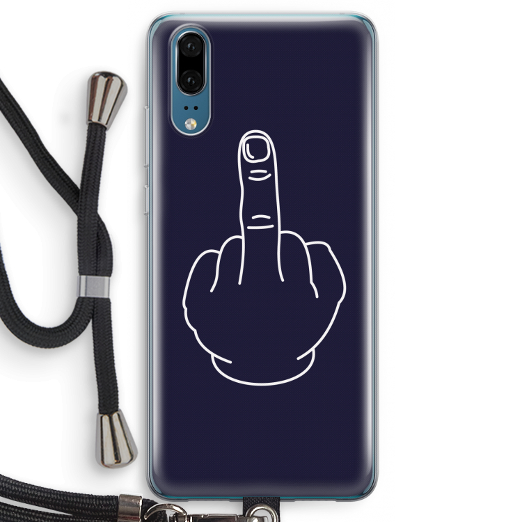 F**k U: Huawei P20 Transparant Hoesje met koord