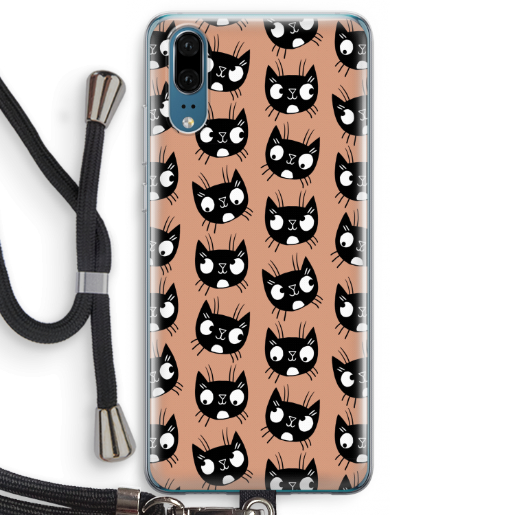 Kat: Huawei P20 Transparant Hoesje met koord