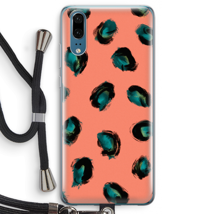 Pink Cheetah: Huawei P20 Transparant Hoesje met koord