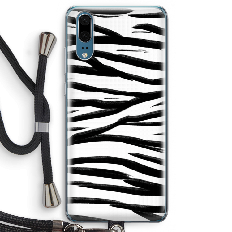 Zebra pattern: Huawei P20 Transparant Hoesje met koord