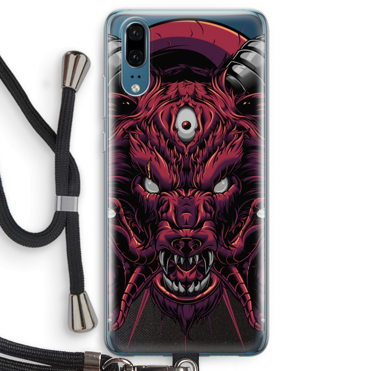Hell Hound and Serpents: Huawei P20 Transparant Hoesje met koord