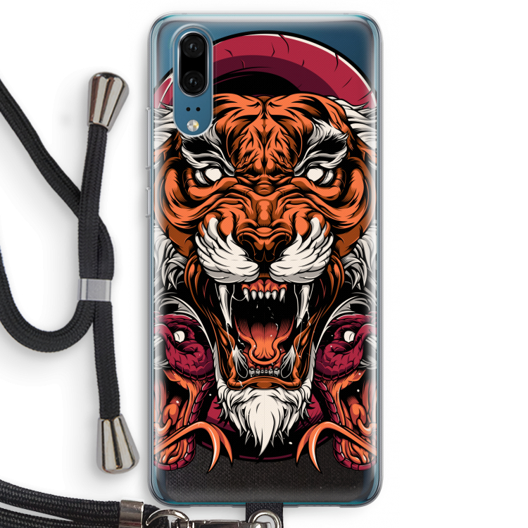 Tiger and Rattlesnakes: Huawei P20 Transparant Hoesje met koord