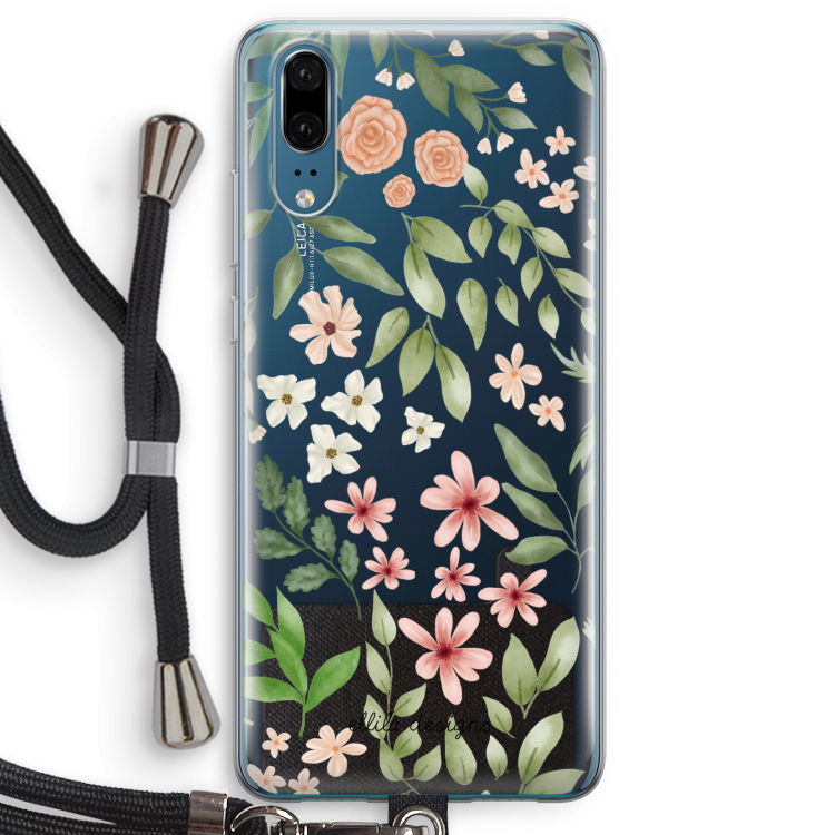 Botanical sweet flower heaven: Huawei P20 Transparant Hoesje met koord