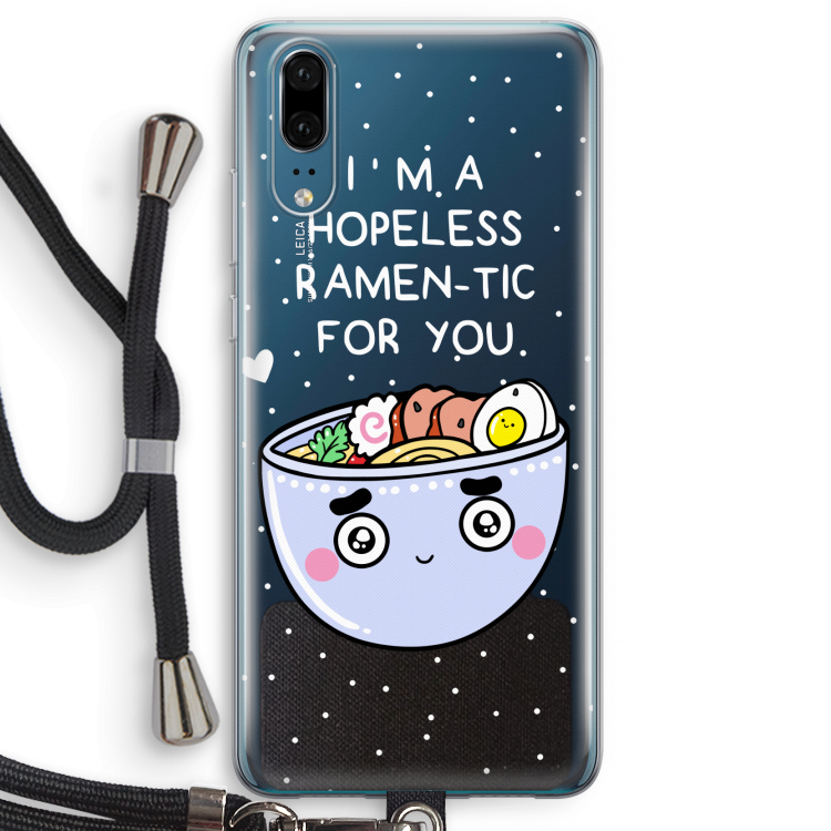 I'm A Hopeless Ramen-Tic For You: Huawei P20 Transparant Hoesje met koord
