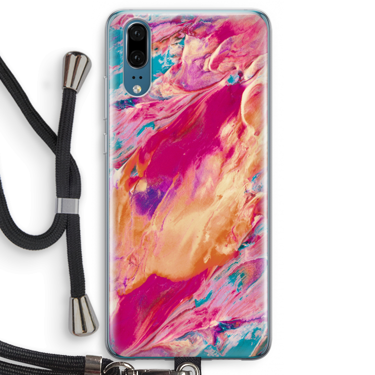 Pastel Echoes: Huawei P20 Transparant Hoesje met koord