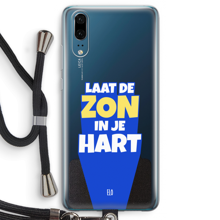 Laat de zon in je hart: Huawei P20 Transparant Hoesje met koord