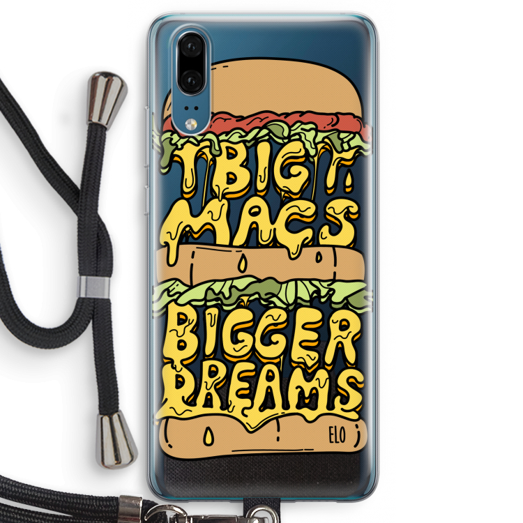 Big Macs Bigger Dreams: Huawei P20 Transparant Hoesje met koord