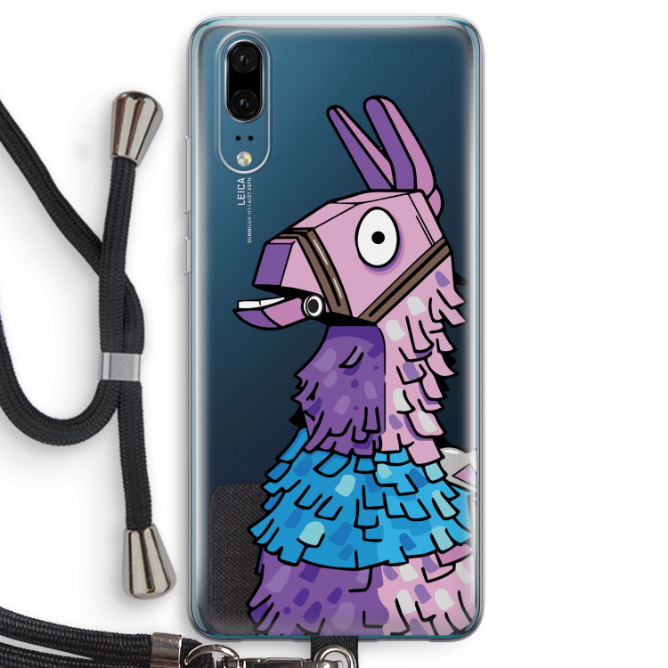 Lama: Huawei P20 Transparant Hoesje met koord