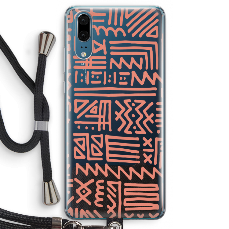 Marrakech Pink: Huawei P20 Transparant Hoesje met koord