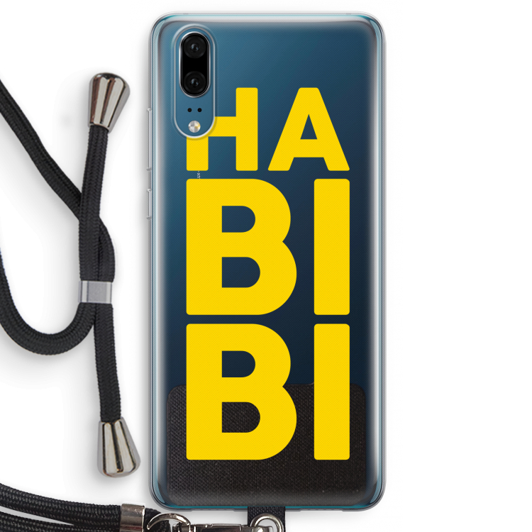 Habibi Blue: Huawei P20 Transparant Hoesje met koord