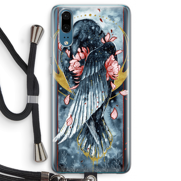 Golden Raven: Huawei P20 Transparant Hoesje met koord